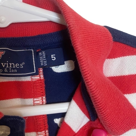 Vineyard Vines Patriotic Red White & Blue boys Polo Shirt sz 5 - Picture 3 of 6